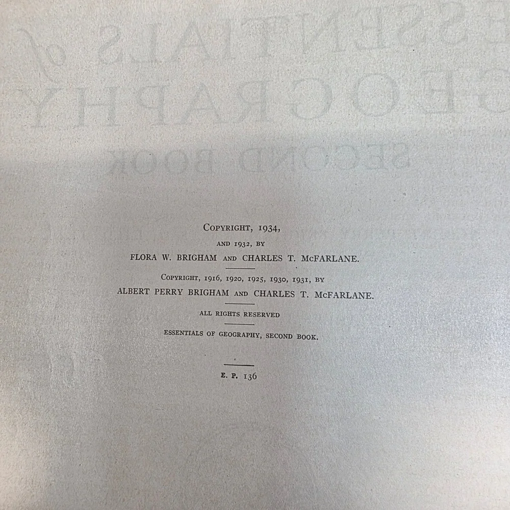 Macmillan‎ American Geography Textbooks 1927, 1934 Set of 2, GUC